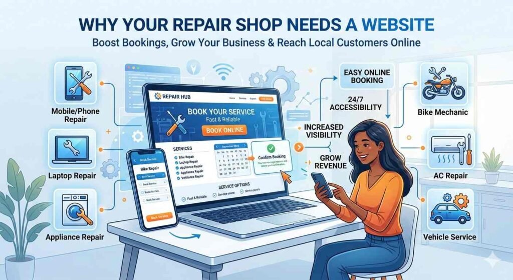 website designing for repair shop